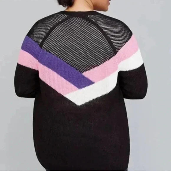 Lane Bryant | Plus Size 14/16 Open Front Cardigan Black Purple Career Office - Picture 5 of 5